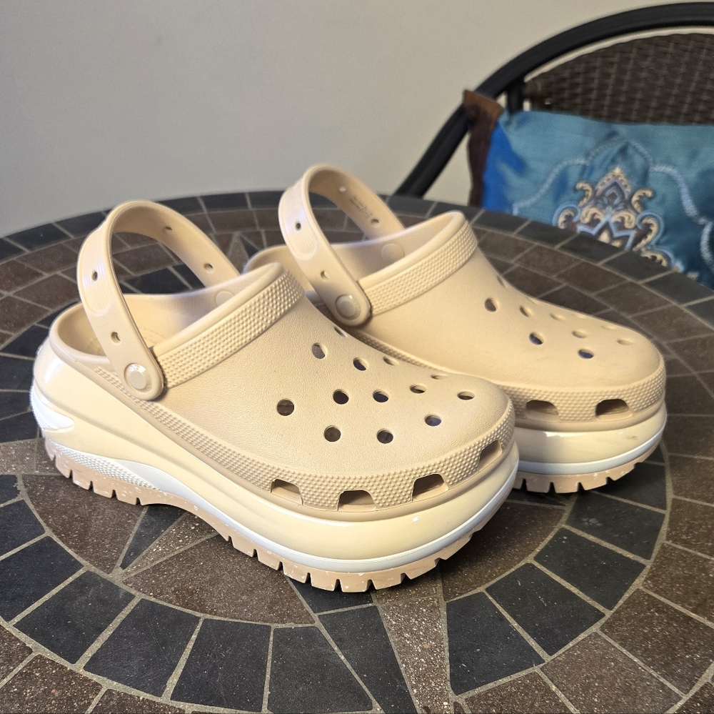 Crocs Mega Crush Platform Clogs In Chai - Picture 2 of 15